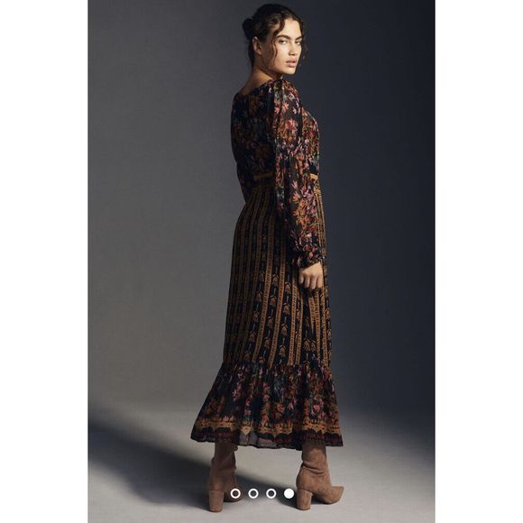 New Farm Rio for Anthropologie Side Slit Maxi Dress Size 2xs - Picture 4 of 8